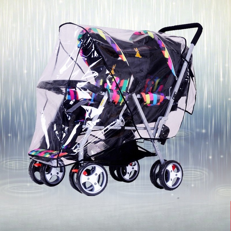 Stroller Rain Cover - Twin kinderwagen regenhoes dubbele zitting winddichte