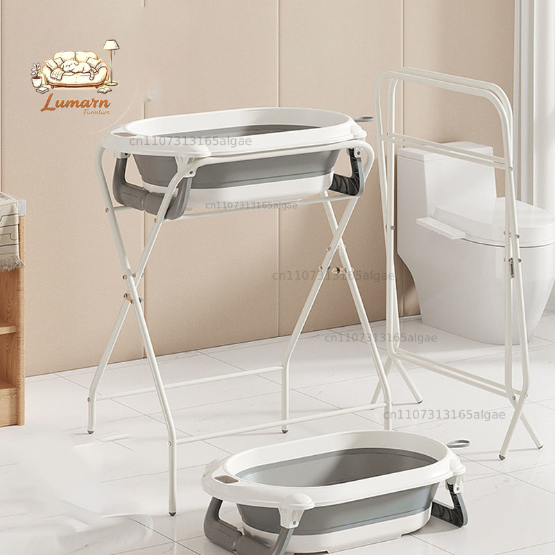 Baby Bath Tub Foldable - Babybadje met standaard en temperatuurgevoelige set,