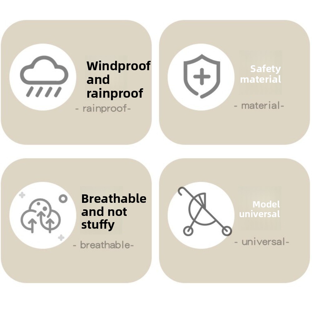 Stroller Rain Cover - Transparante kinderwagens Regenbestendige hoes Winddichte reisbabywagen