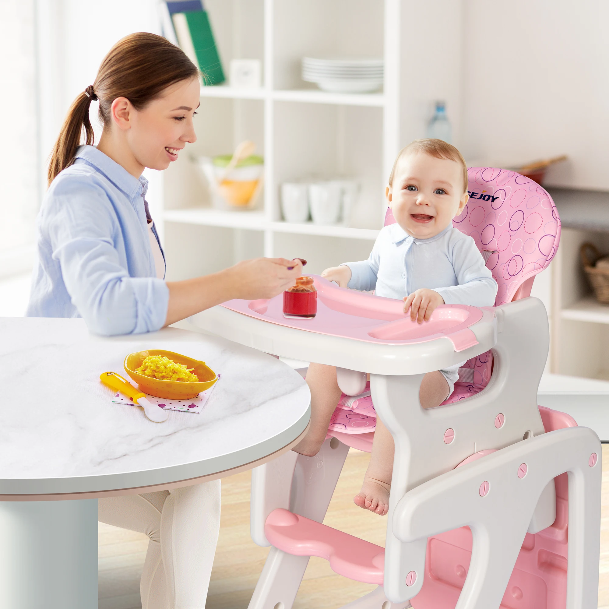 Baby High Chair Booster - Babygroeistoel - Converteerbare kinderstoel voor baby's,