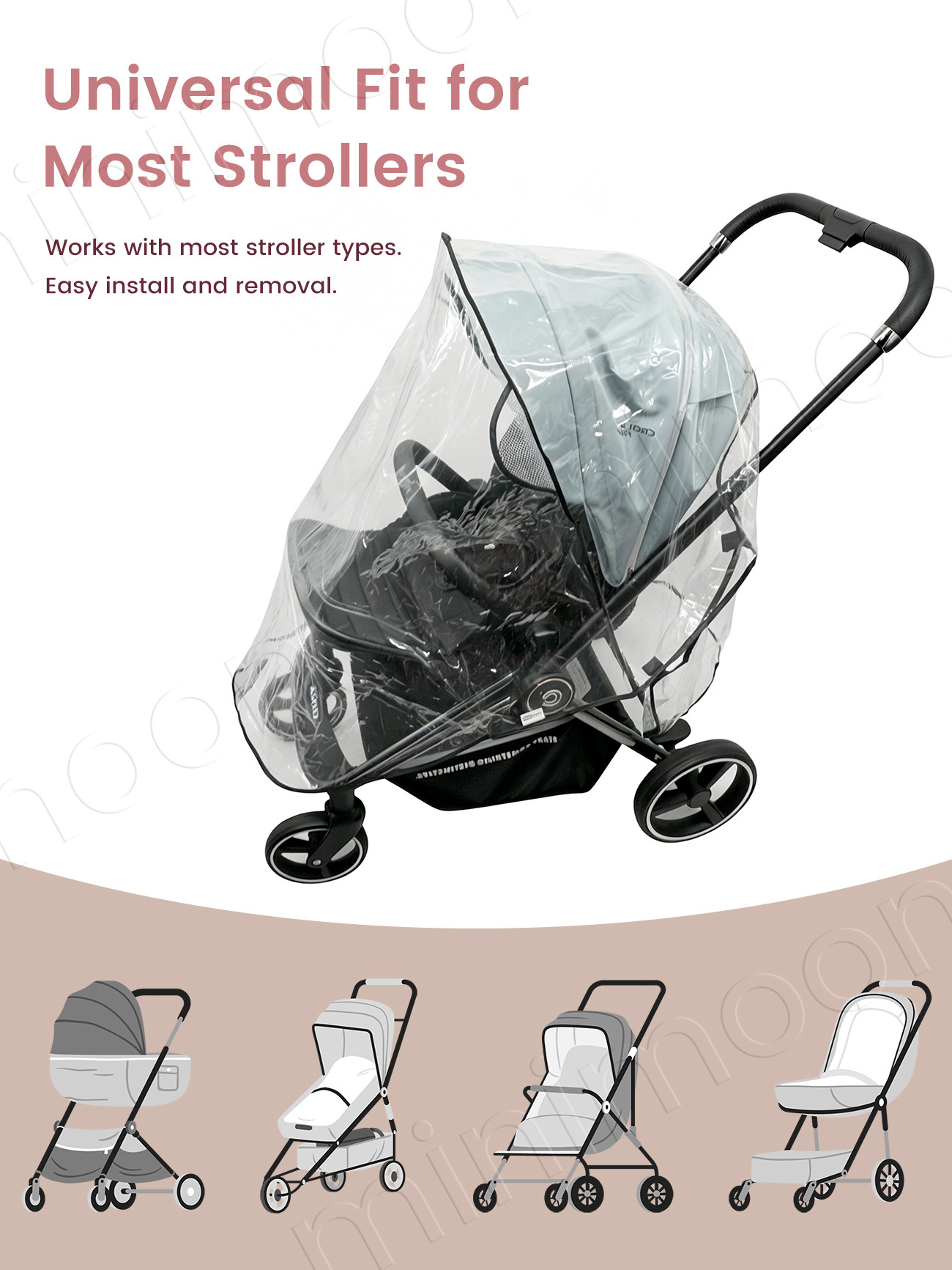 Universele waterdichte kinderw - Stroller Rain Cover recensie en prijs