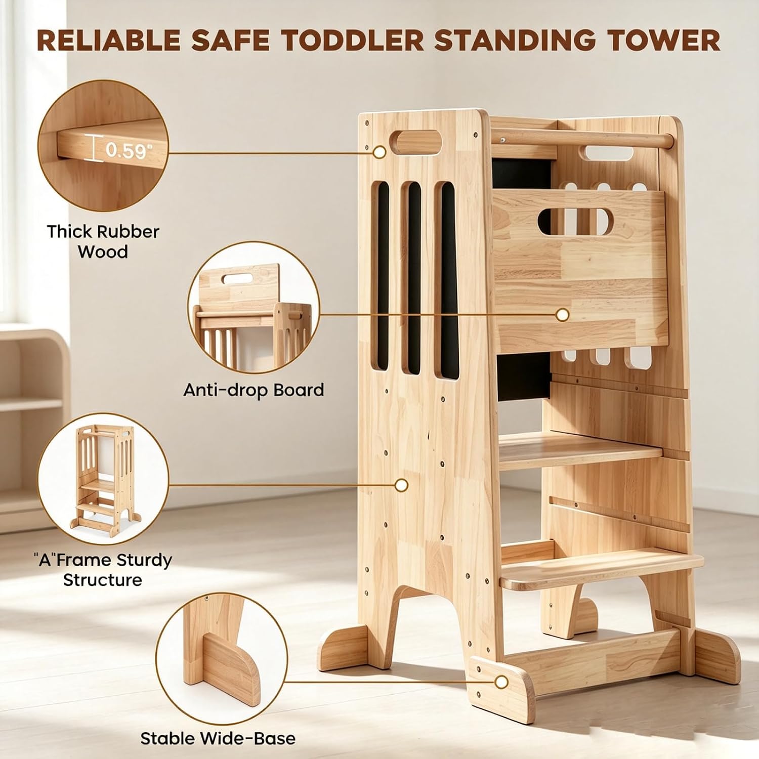 Kinderkrukje, houten keukenhul - Toddler Learning Tower recensie en prijs
