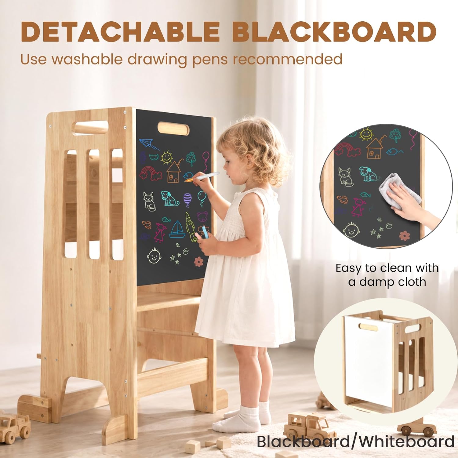 Kinderkrukje, houten keukenhul - Toddler Learning Tower recensie en prijs
