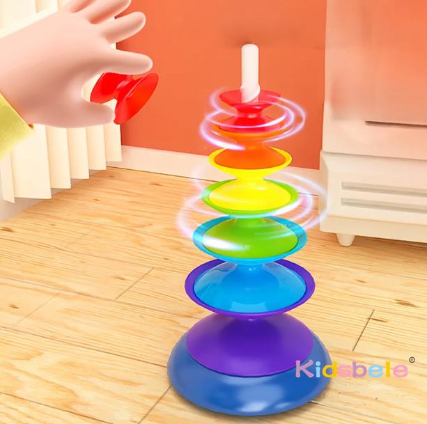 Regenboog Draaiende Stapeltore - Toddler Learning Tower recensie en prijs
